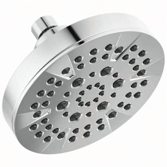Delta 6-Setting Shower Head with High Prure Spray 6 Inch Round Shower Head Showerheads 1.75 GPM Flow Rate 52535