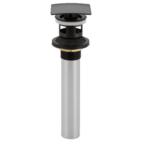Delta 72175-BL Square Push Pop-Up with Overflow, Matte Black