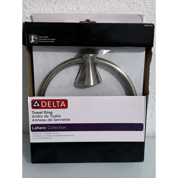 Delta 73846-Ss Lahara Collection Towel Ring In Brilliance Stainless