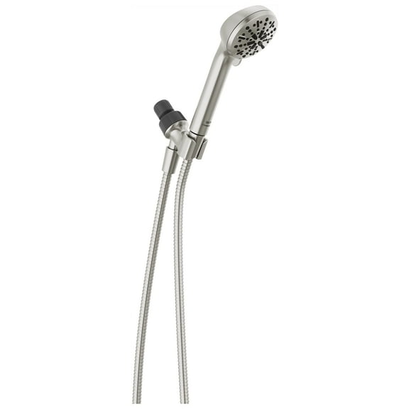 Delta Faucet 4-Spray Handheld Shower Head, Brushed Nickel Shower Head with Hose, Showerheads & Handheld Showers, Handheld Shower Heads, Detachable Shower Head 1.75 GPM, Brushed Nickel 75413SN