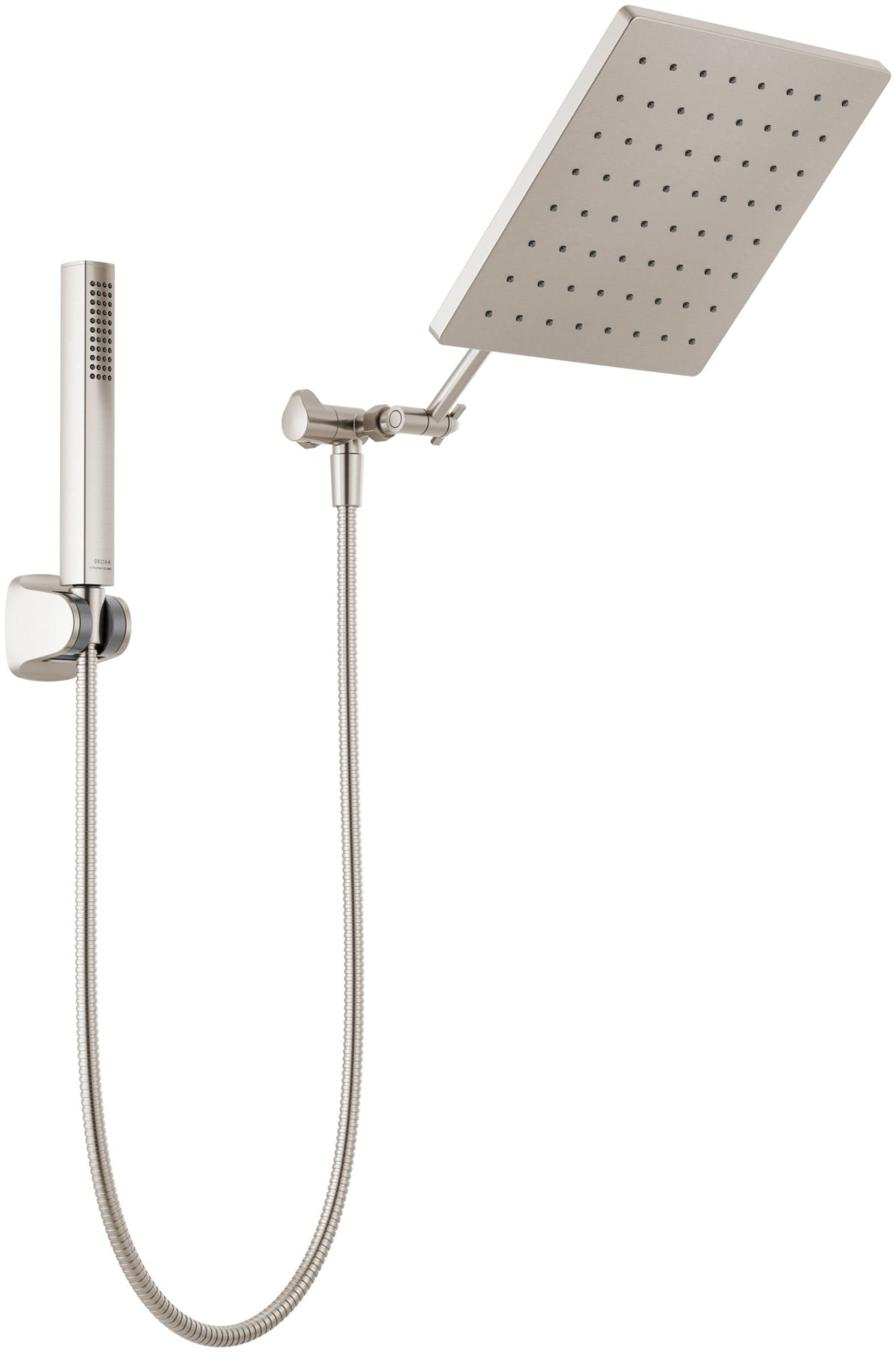 10-inch Spotshield Brushed Nickel Raincan Shower Head Combo