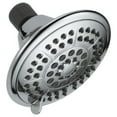 thumbnail image 1 of DELTA 75554C Shower Head, Round, 1.75 gpm, 1/2 in Connection, IPS, 5-Spray Function, Plastic, Chrome, 4-15/16 in Dia, 1 of 6