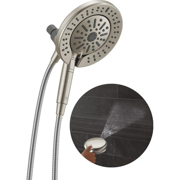 Delta 75655SN In2ition 1.75 GPM Multi Function 2-In-1 Shower Head And Hand Shower - Nickel