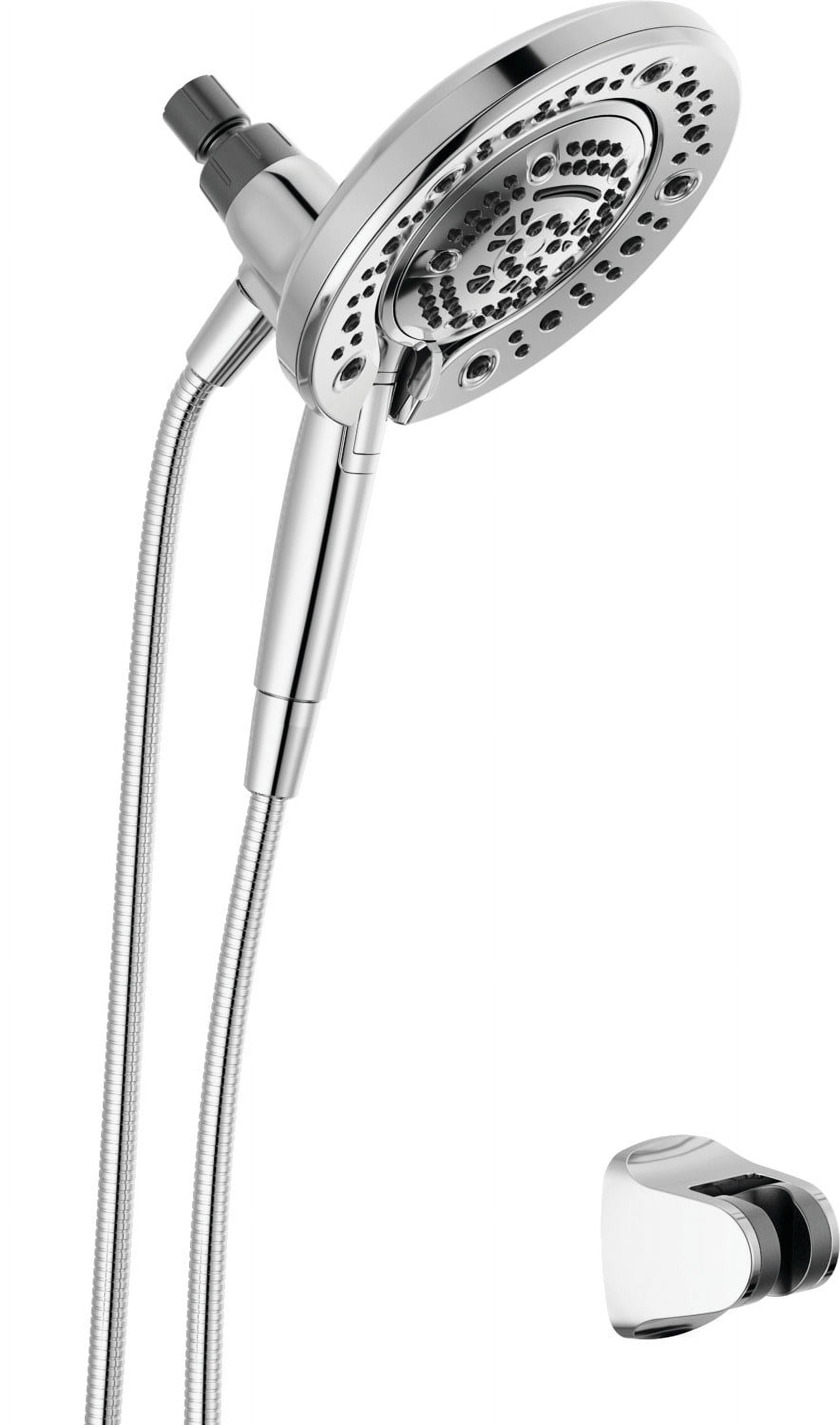 Chrome Dual Shower Head with Handheld Spray and Hose