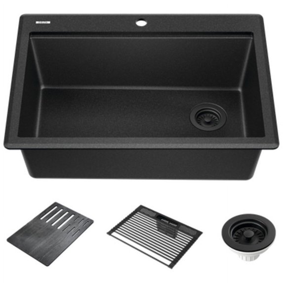 Delta 75A933-30S-BL Everest 30” Workstation Kitchen Sink Top Mount Drop-In Granite