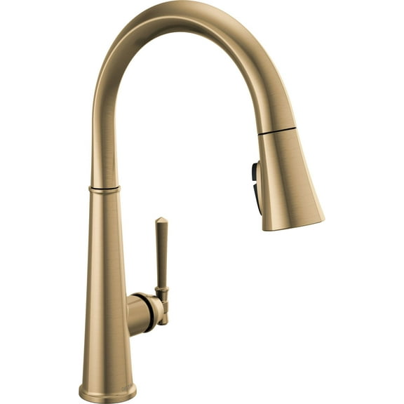 Delta 9182-Dst Emmeline 1.8 GPM Single Hole Pull Down Kitchen Faucet - Lumicoat Champagne
