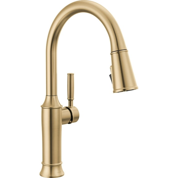 Delta 9184-Dst Renaldi 1.8 GPM Single Hole Pull Down Kitchen Faucet - Lumicoat Champagne