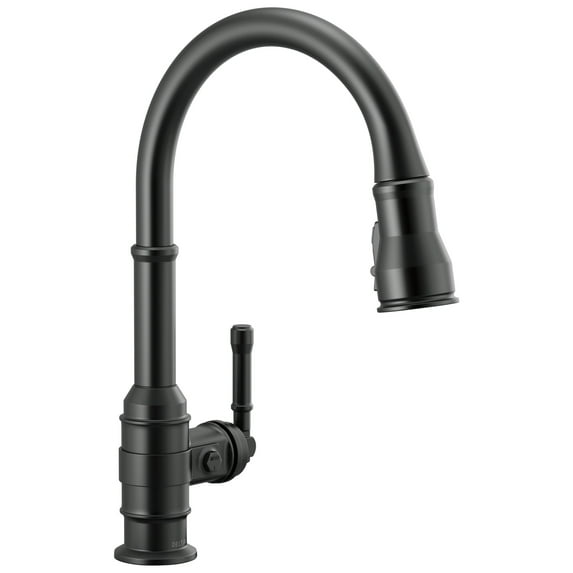 Delta 9190-Dst Broderick 1.8 GPM Single Hole Pull Down Kitchen Faucet - Black