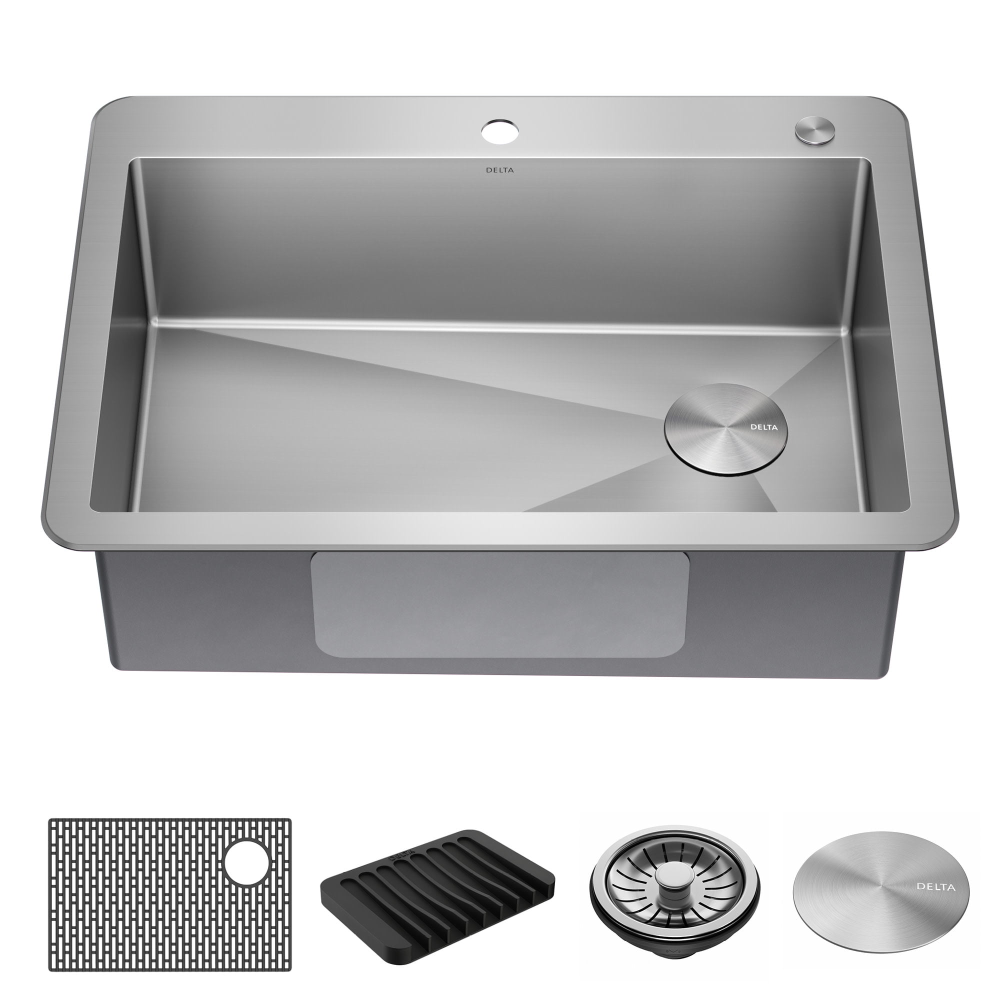 Delta 30" Stainless Steel Drop-In Single Bowl Kitchen Sink with Accessories
