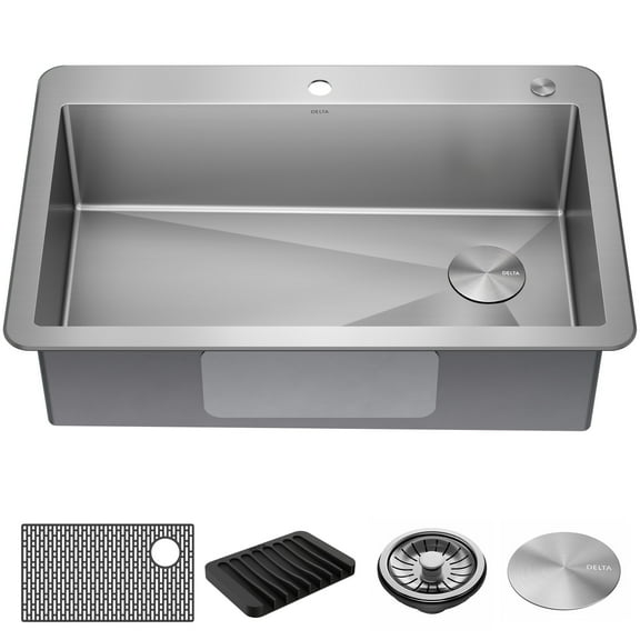 Delta 952138-T33s Marca 33" Undermount Single Basin Stainless Steel Kitchen Sink -