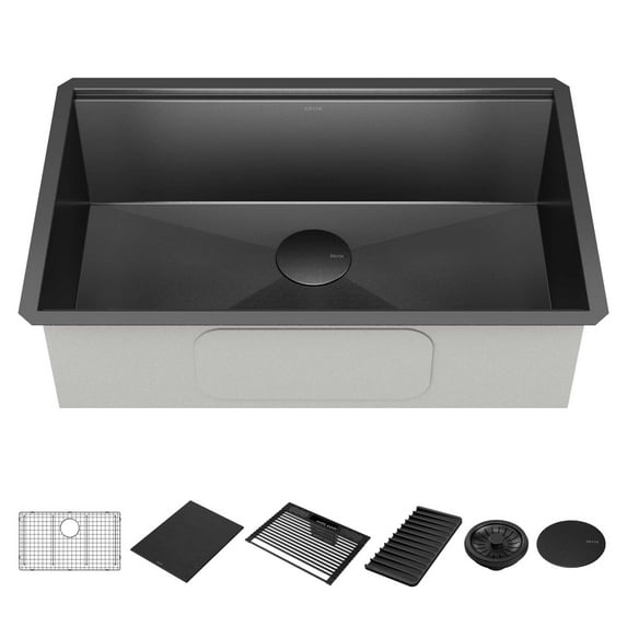 Delta 95B9031-30S-GS Rivet 30" Undermount Single Basin Stainless Steel Kitchen Sink - PVD