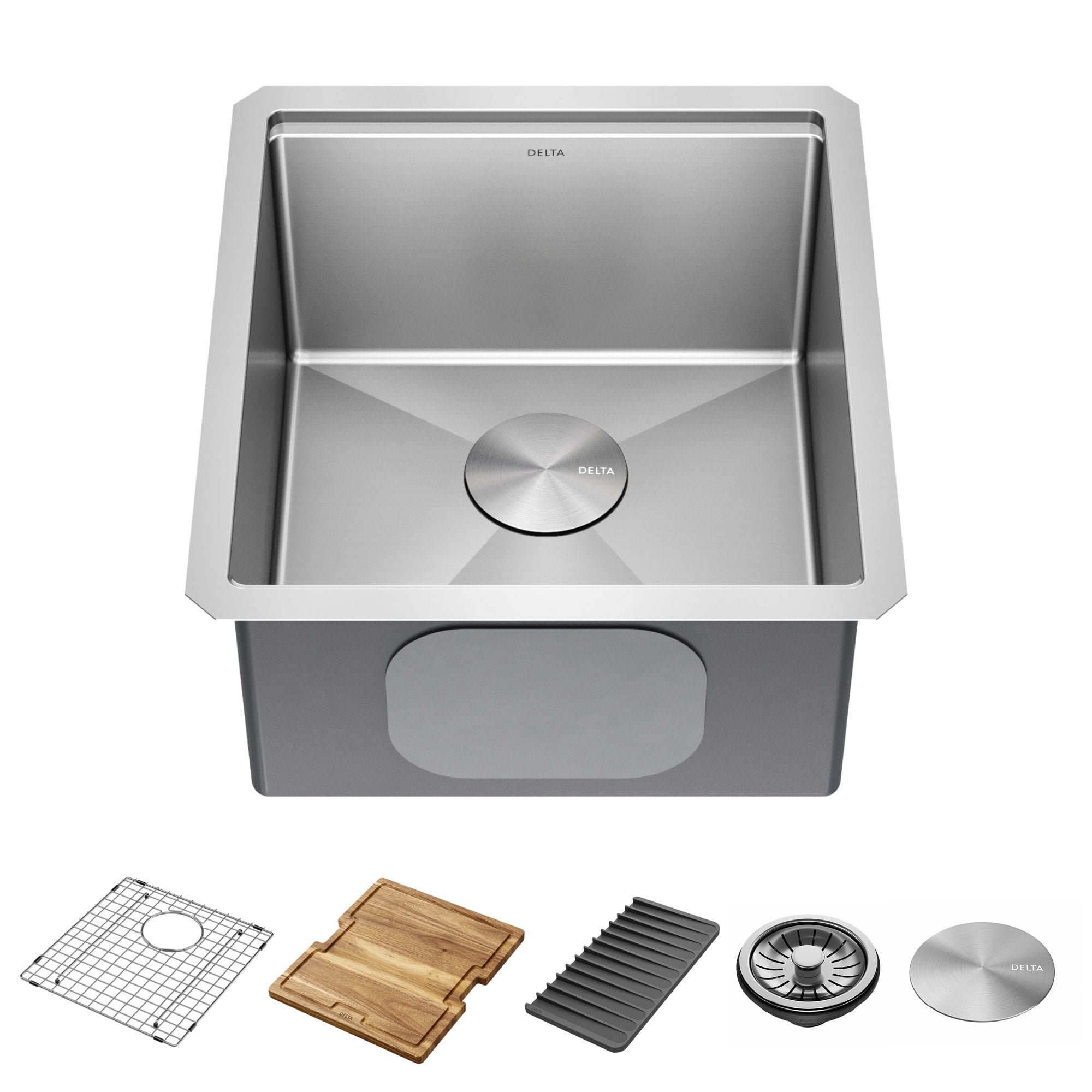 Delta 17" Stainless Steel Undermount Bar Prep Sink with WorkFlow Ledge