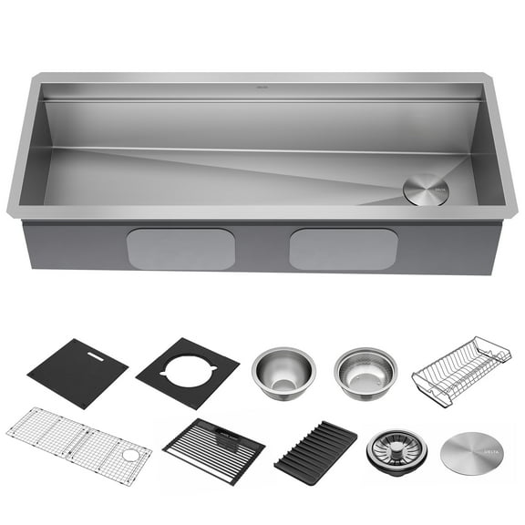 Delta 95Ba131-45S Rivet 45” Workstation Kitchen Sink Undermount 16 Gauge Stainless Steel