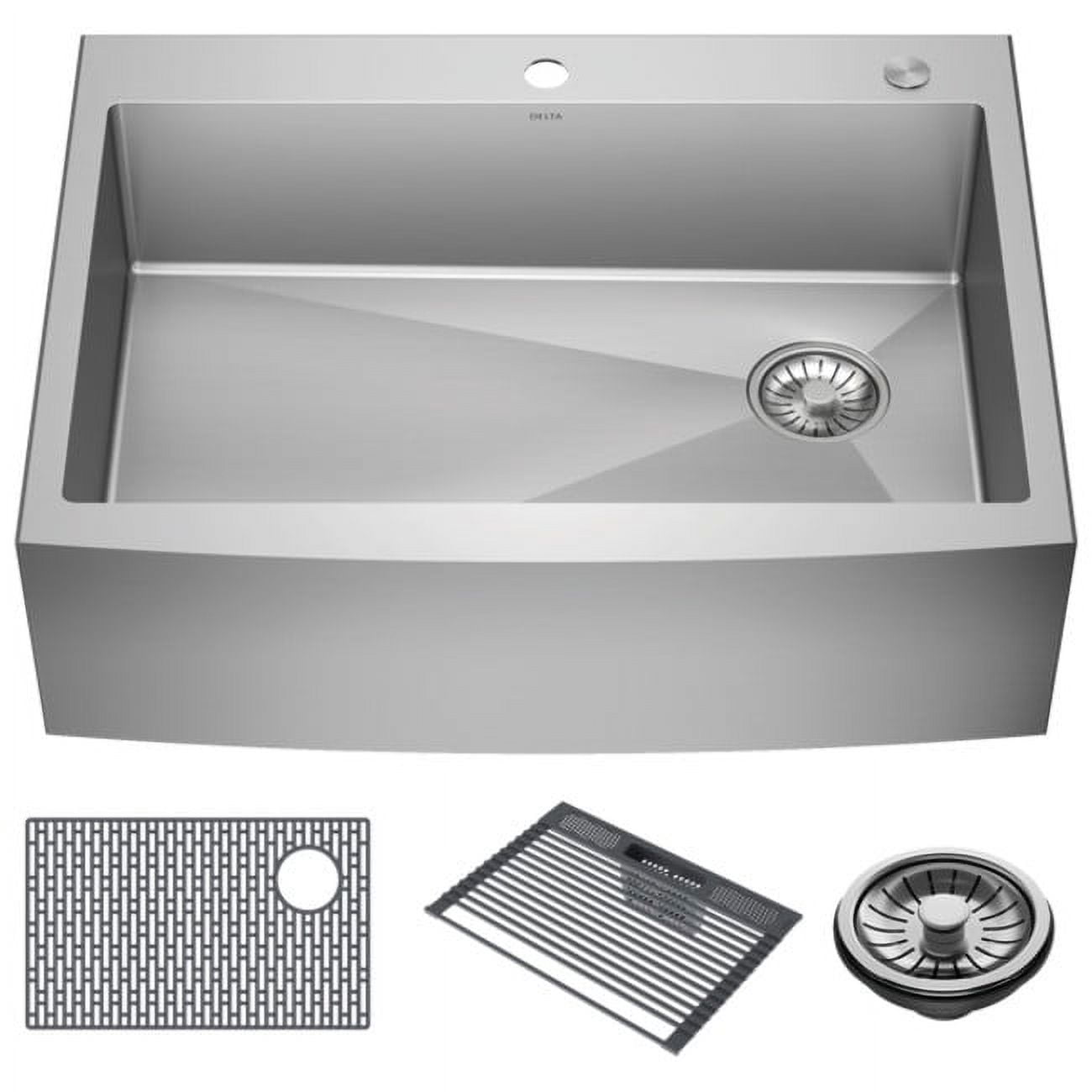 30-Inch Brushed Stainless Steel Farmhouse Drop-In Sink