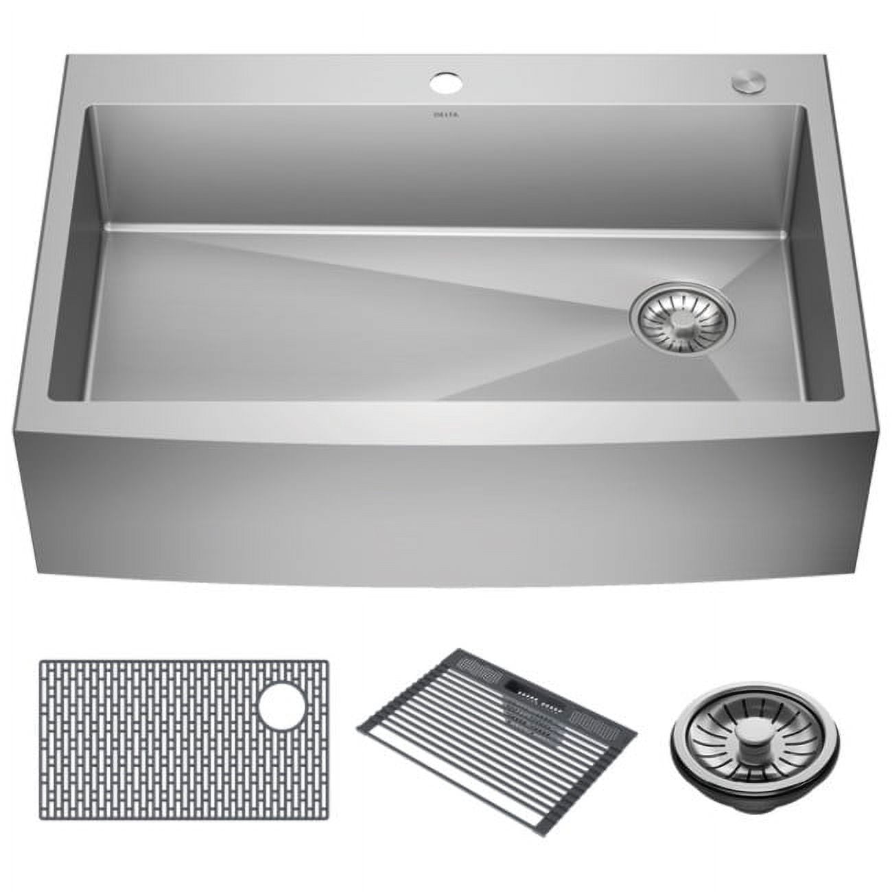 Delta 33-inch Stainless Steel Farmhouse Apron Front Single Bowl Sink