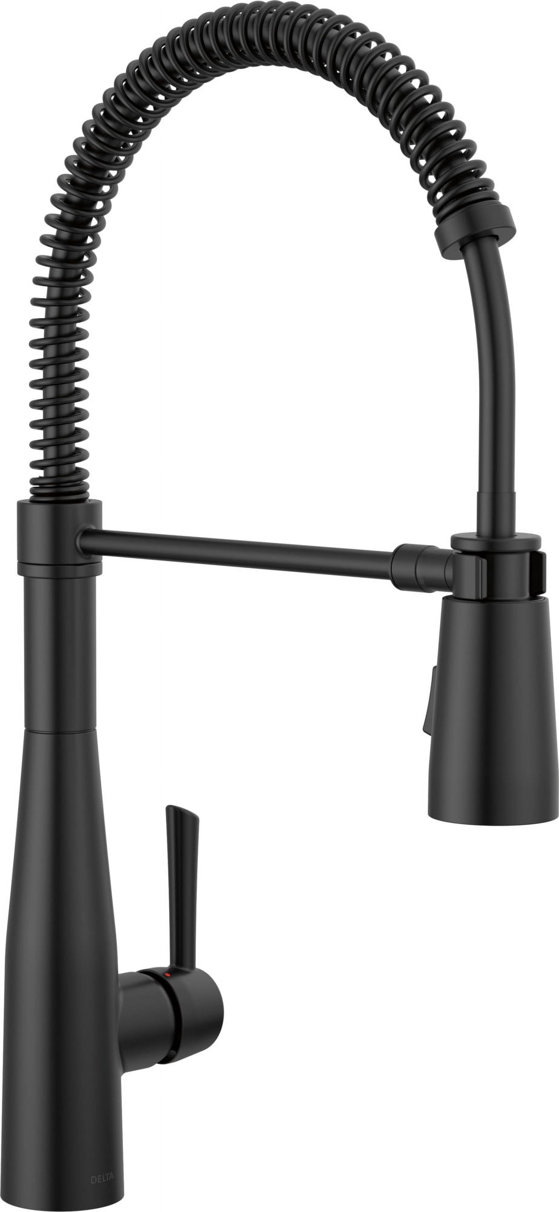 Matte Black Single-Handle Pull-Down Spring Kitchen Faucet