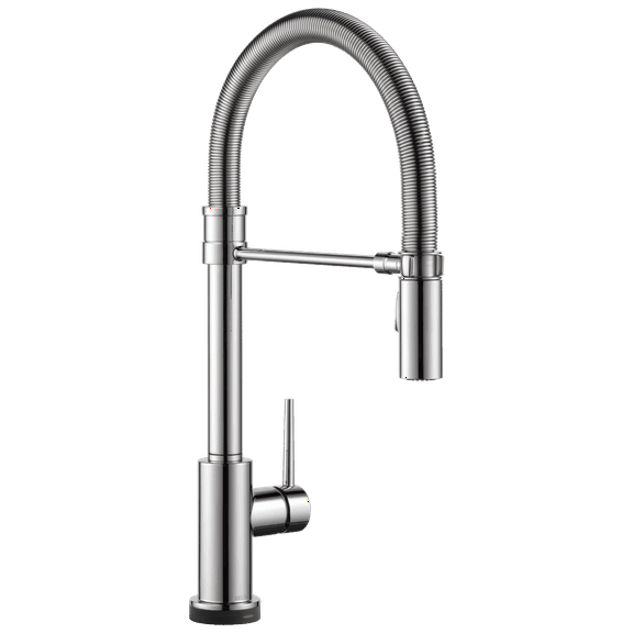 Delta 9659T-DST Trinsic, Single Handle Pull-Down Spring Spout Kitchen Faucet with Touch2O Technology, Chrome
