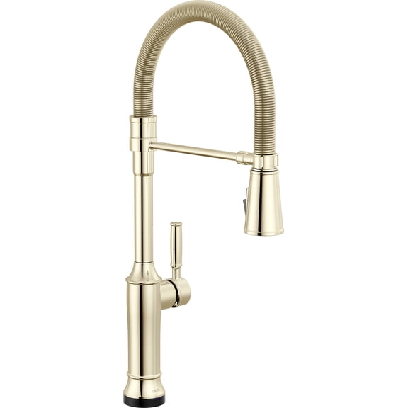 Delta 9684TL-PN-PR-DST Renaldi 1.8 GPM Single Hole Pre-Rinse Kitchen Faucet - Lumicoat