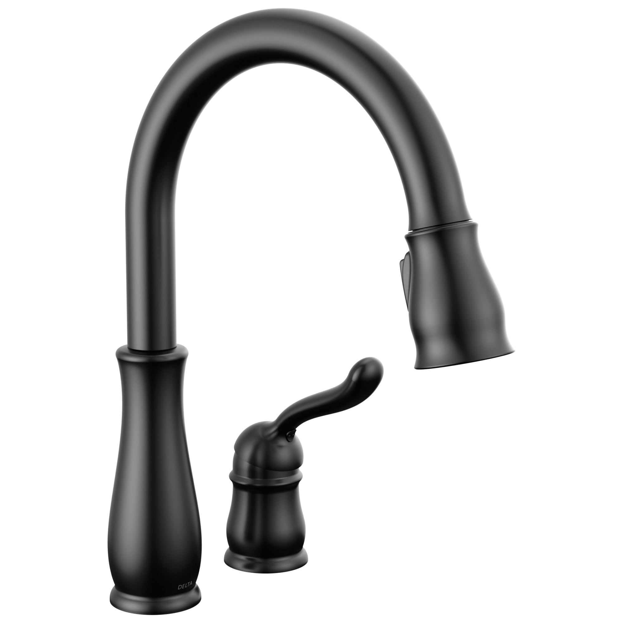 Matte Black Single Handle Pull-Down Kitchen Faucet with Spray