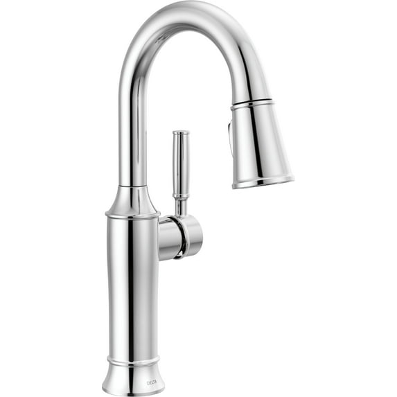 Delta 9984-Dst Renaldi 1.8 GPM Single Hole Pull-Down Bar/Prep Faucet - Lumicoat Chrome