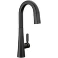 thumbnail image 1 of Delta 9991-BL-DST Monrovia 1.8 GPM Single Hole Pull Down Bar/Prep Faucet - Black, 1 of 7