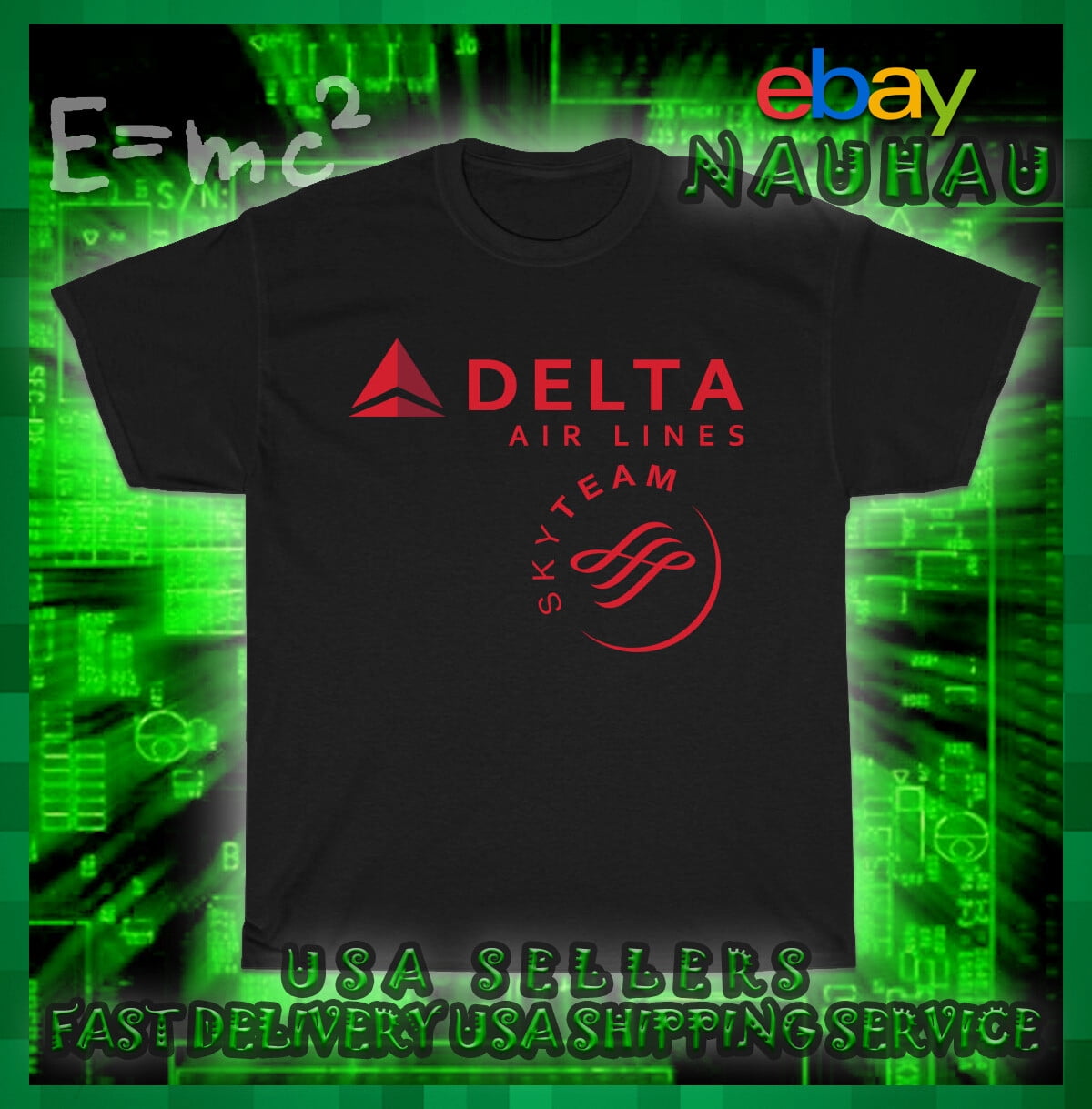 Delta Air Lines Sky Team Logo Men's T-Shirt Brand New From American ...