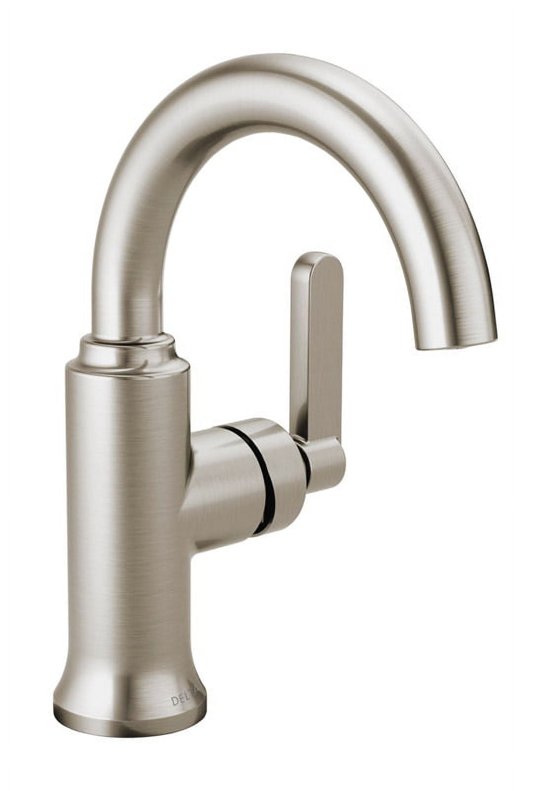 Delta Alux Spotshield Brushed Nickel Single Handle Lavatory Faucet 4 in.