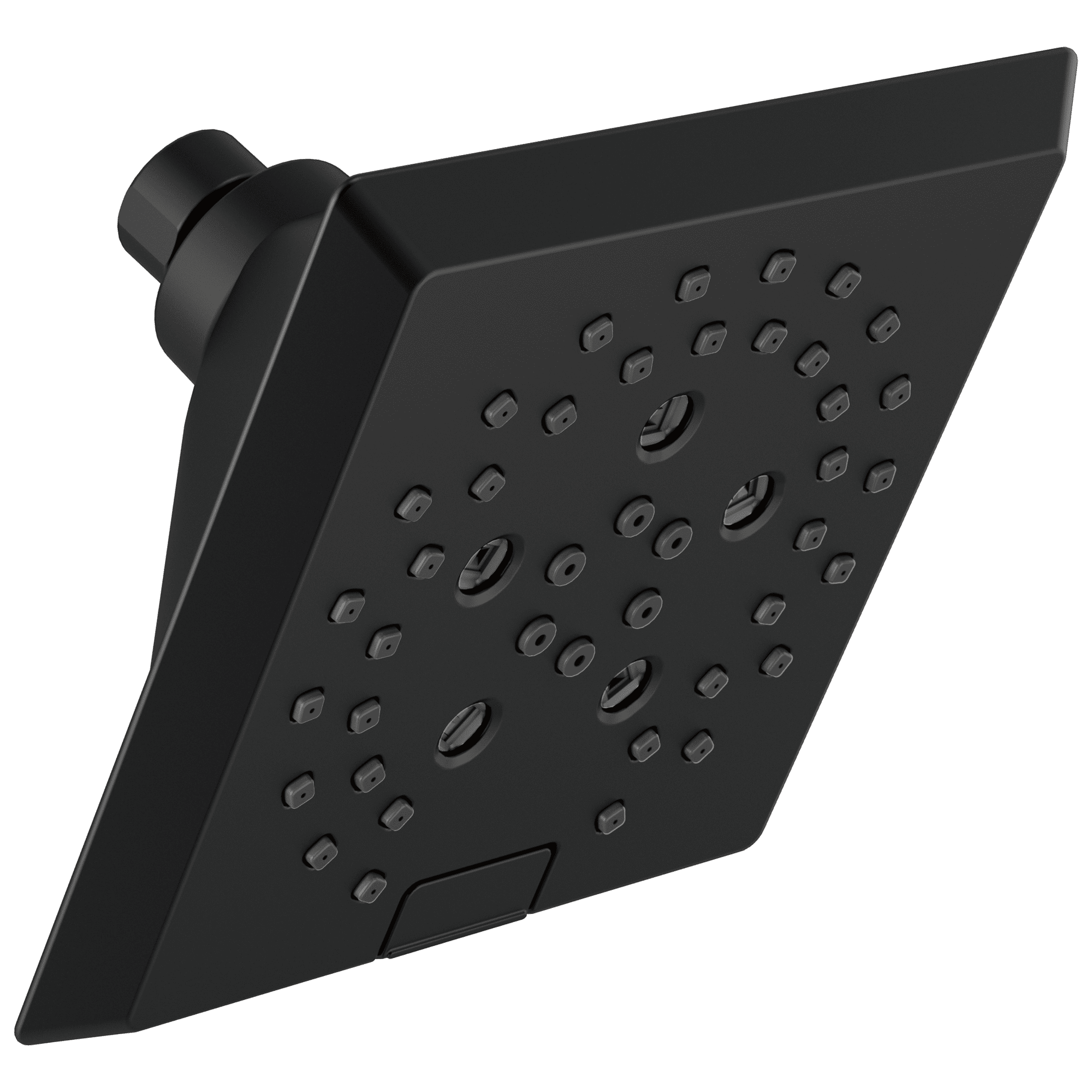 Matte Black Modern Square 5-Setting Raincan Shower Head