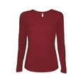 thumbnail image 1 of Delta Apparel 027362061609 Dri 30 by 1s Ladies Performance Long Sleeve T-Shirt, Cardinal - Medium, 1 of 1