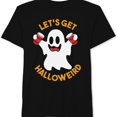 thumbnail image 1 of Delta Apparel Mens Let's Get Halloweird Graphic T-Shirt, Black, Large, 1 of 1
