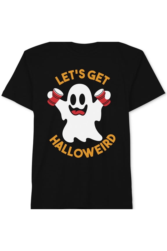 Mens Let's Get Halloweird Graphic T-Shirt, Black, Large