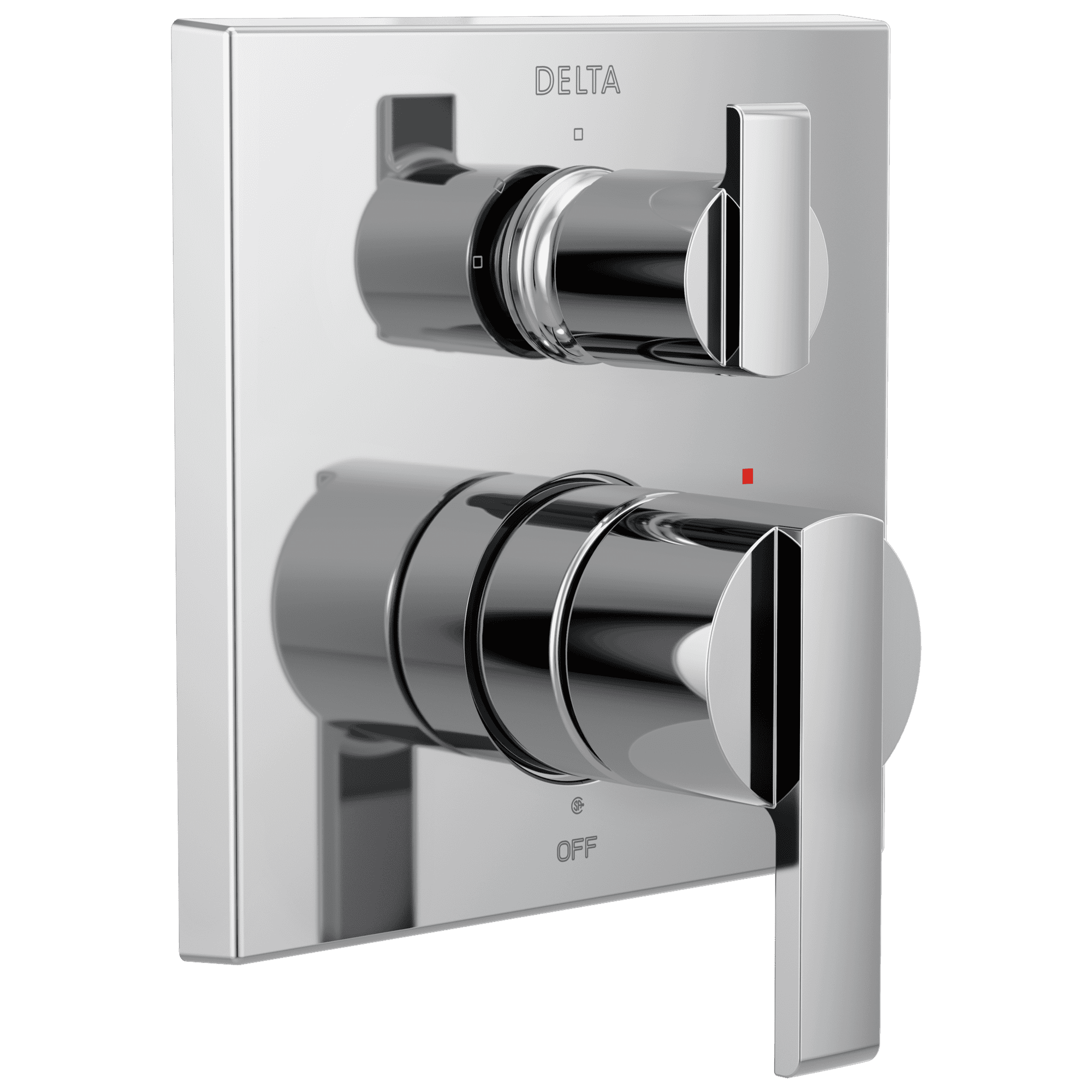 Chrome Modern Wall-Mounted Shower Diverter Trim Kit