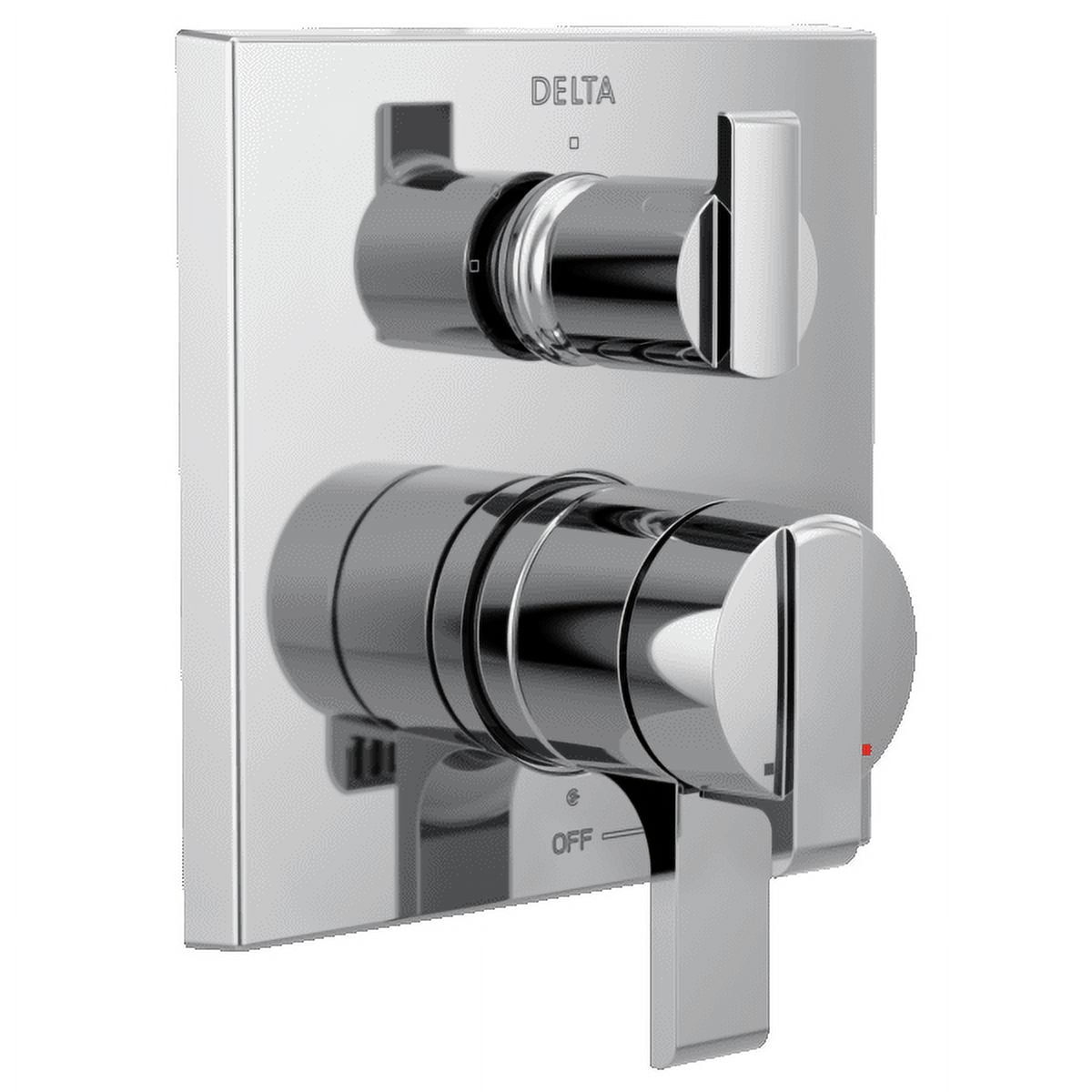 Chrome Modern Shower Trim with Integrated Diverter