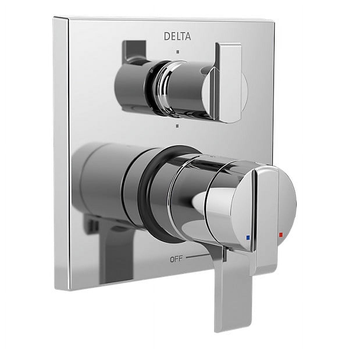 Chrome Modern Double Handle Shower Trim Kit