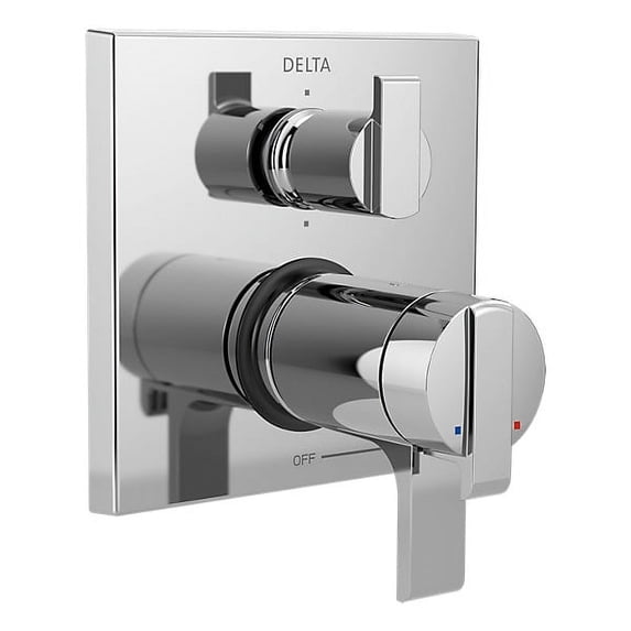 Delta Ara Angular Modern TempAssure 17T Series Valve Trim with 6-Setting Integrated Diverter, Chrome