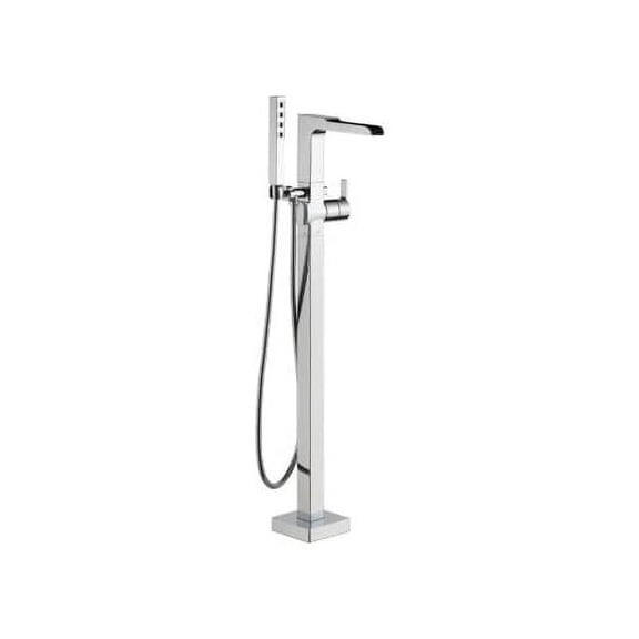 Delta Ara Floor Mount Channel Spout Tub Filler Trim, Chrome