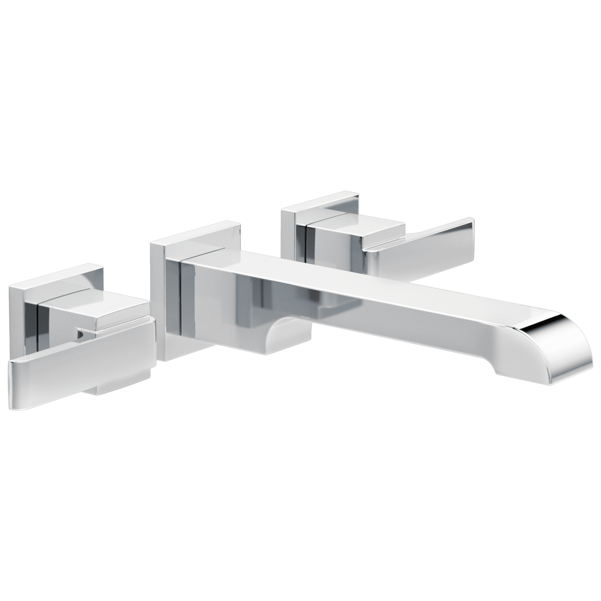 Elegant 13 3/4" Chrome Brass Wall-Mounted Modern Bathroom Faucet