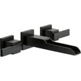 thumbnail image 1 of Delta Ara Two Handle Wall Mount Channel Bathroom Faucet Trim, Matte Black, 1 of 5