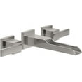 thumbnail image 1 of Delta Ara Two Handle Wall Mount Channel Bathroom Faucet Trim, Stainless, 1 of 5