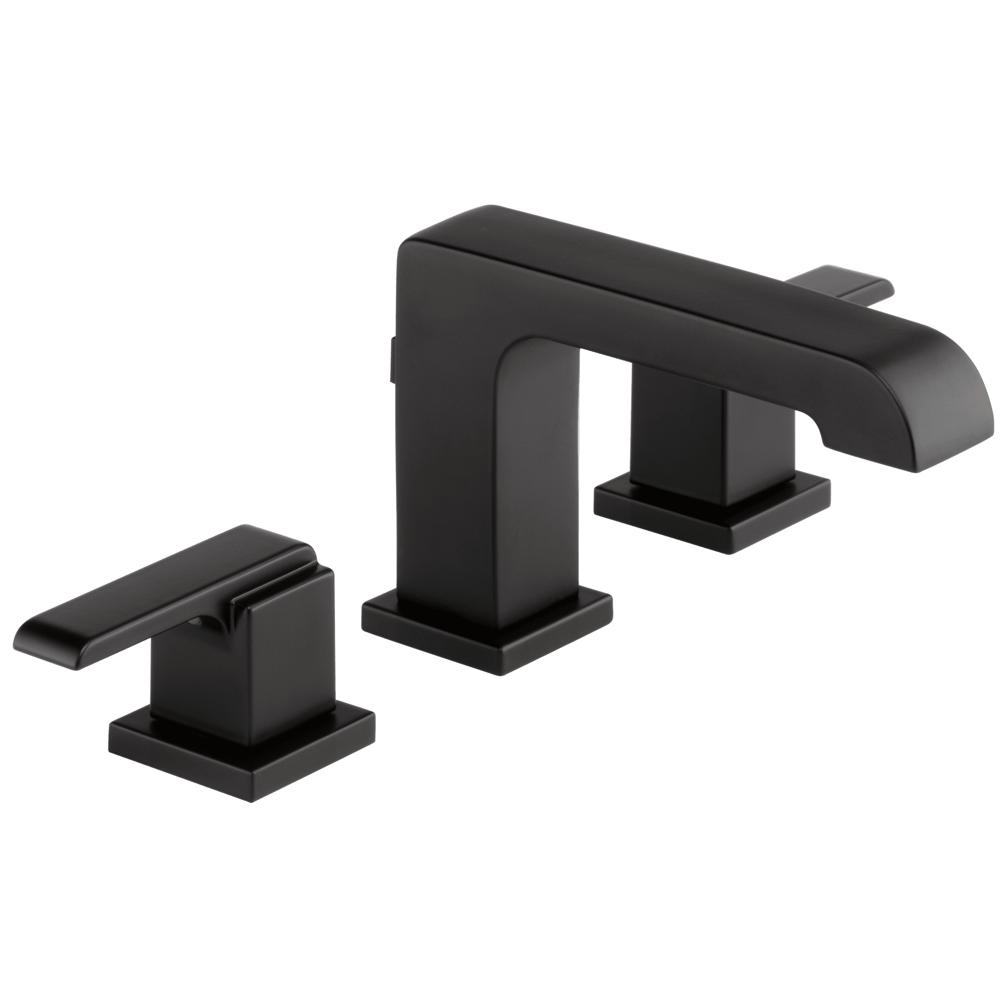 Delta Ara Two Handle Widespread Bathroom Faucet in Matte Black 3567BLMPUDST