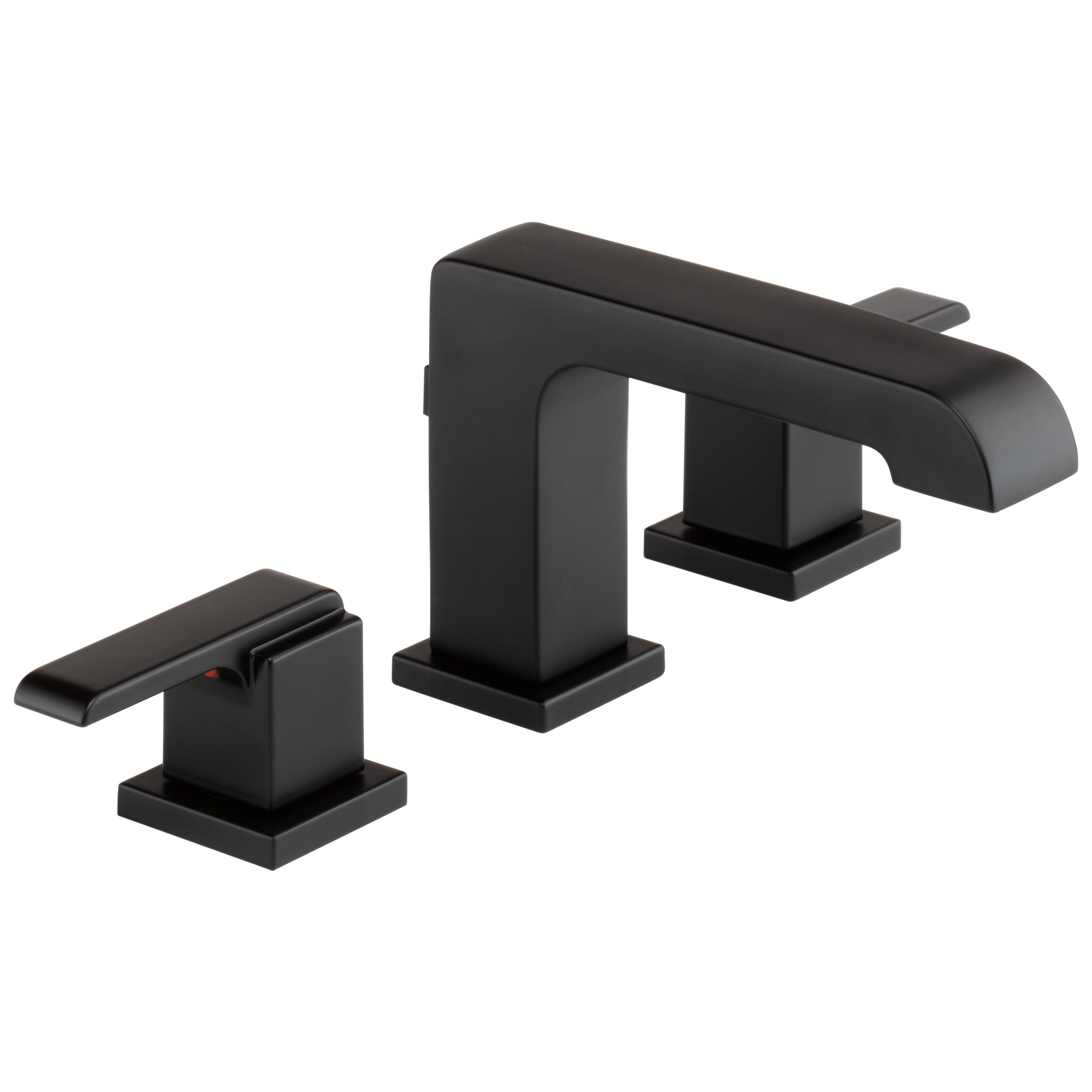 Delta Trinsic Two Handle Widespread Bathroom Faucet in Matte Black 3559BLMPUDST