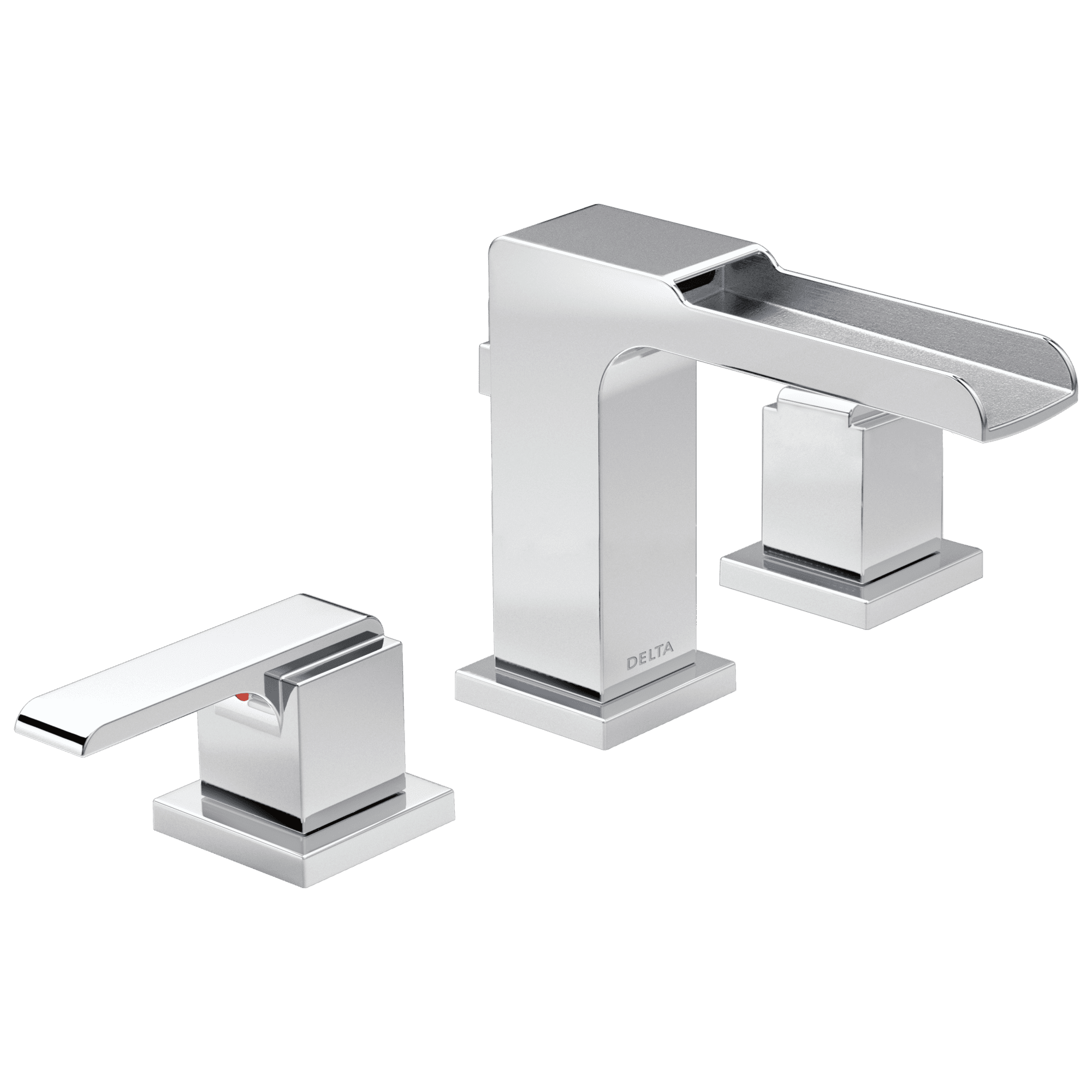 Chrome Modern Widespread Bathroom Faucet with Metal Handles