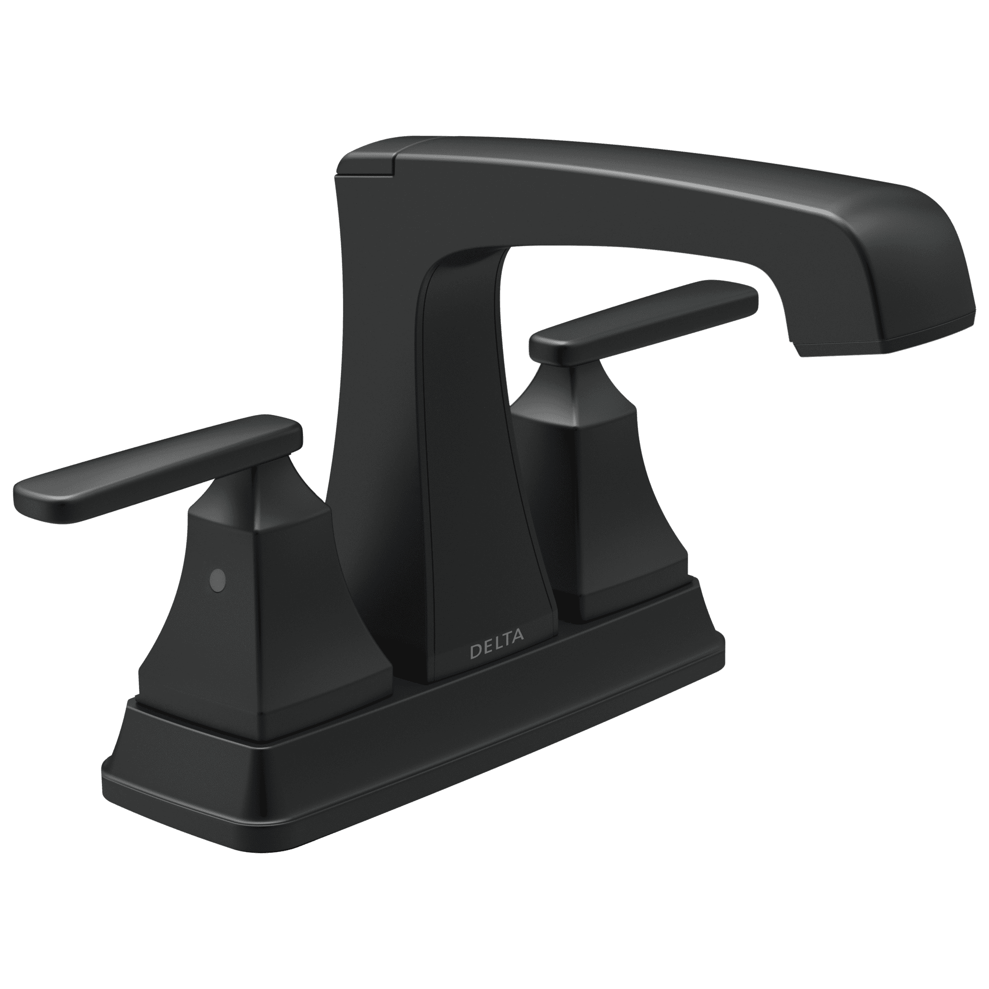 Matte Black Modern Centerset Bathroom Faucet with Drain Assembly