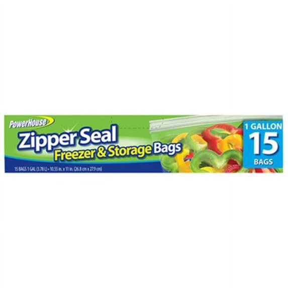 Delta Brands & Products 92795-7 Freezer Bags, Zipper Seal, Gal., 15-Ct. - Quantity 24