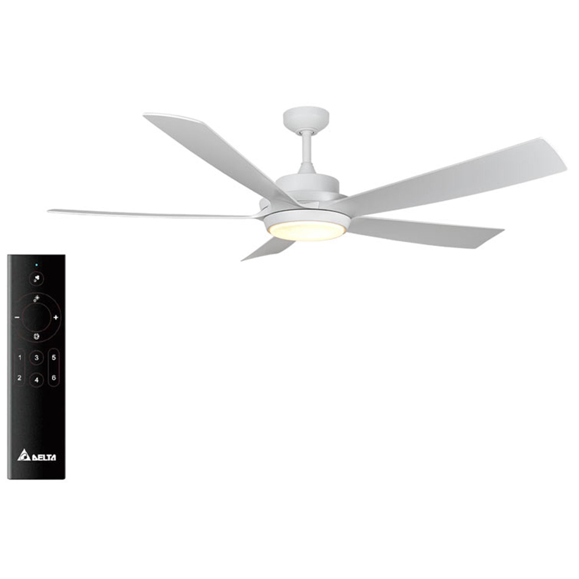 Delta Breez Pleasanton 60" Ceiling Fan w/LED, Remote, Indoor/Outdoor, White