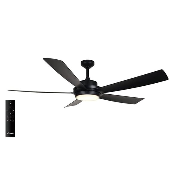 Delta Breez Pleasanton 72" Ceiling Fan w/LED, Remote, Indoor/Outdoor, Black