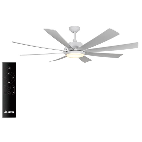Delta Breez Rio Vista 60" Ceiling Fan w/ LED, Remote, Indoor/Outdoor, White