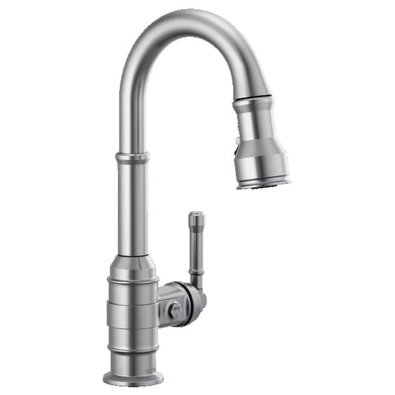 Delta Broderick: Single Handle Pull-Down Bar/Prep Faucet