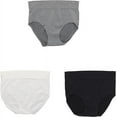thumbnail image 1 of Delta Burke Intimates Women's Plus Size Ribbed Hi-Rise Brief Panties - 3 Pack - Black, White, & Charcoal - 2X-Large, 1 of 1