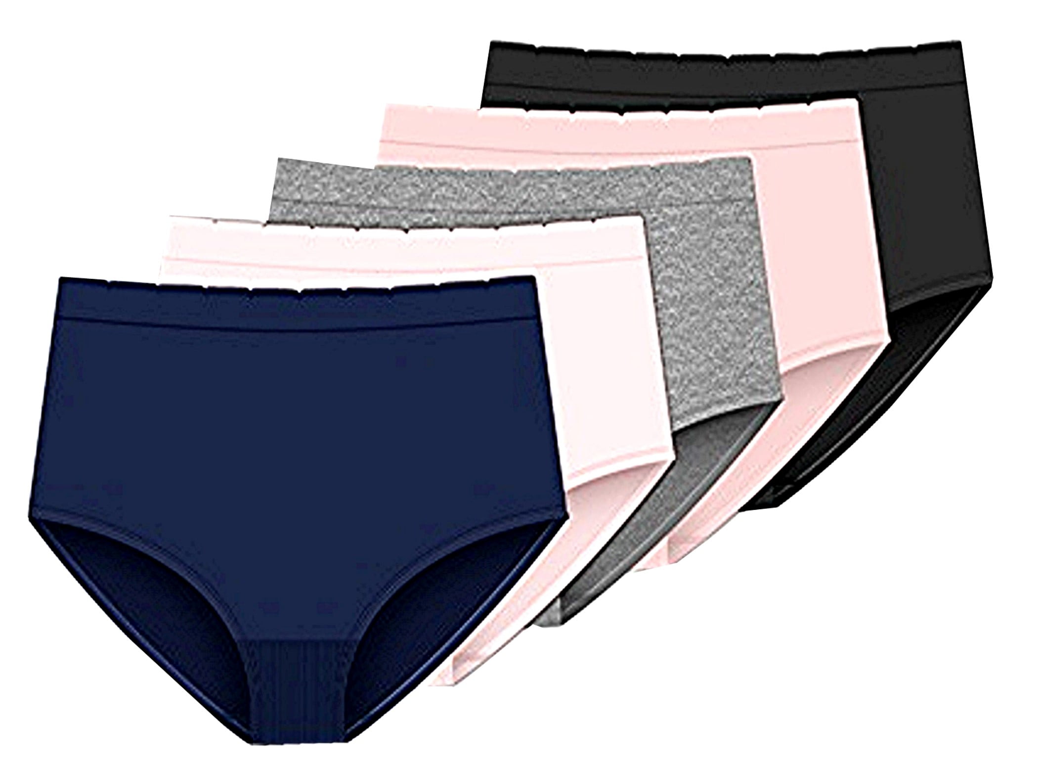 Delta Burke Seamless Brief Panties 5Pack Navy Combo Size 7